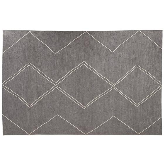 Tapis design CYCLIK 200x290 cm gris foncé avec motifs zigzags - intérieur / extérieur