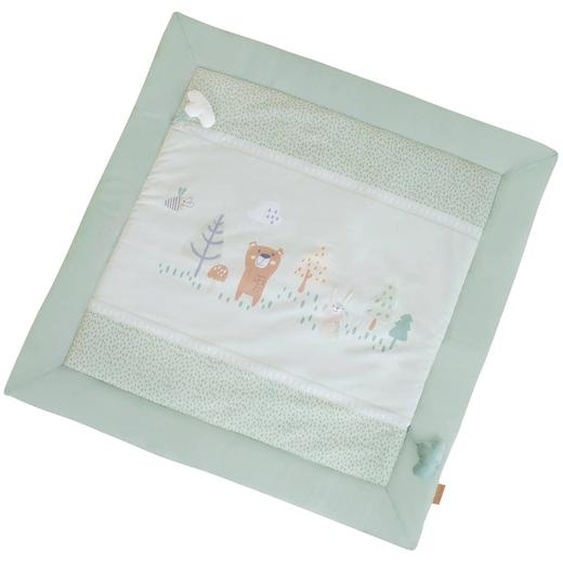 Tapis Déveil En Coton Imprimé Forêt Woodland Buddies Vert Pastel