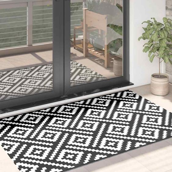 Tapis dextérieur ARAKIL Blanc et noir 120x180 cm PP