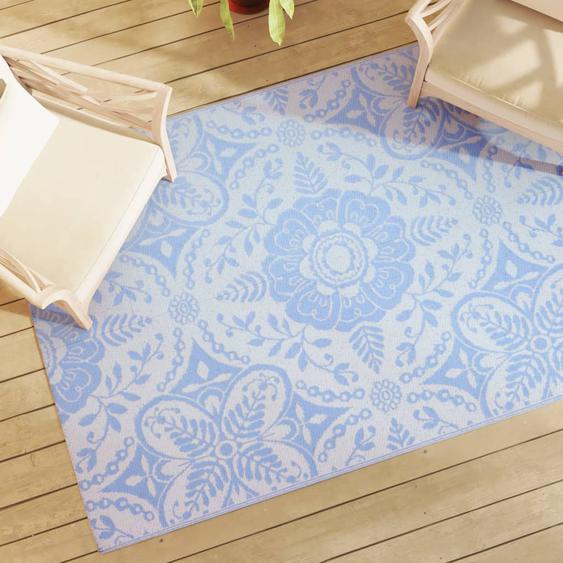 Tapis dextérieur ARAKIL bleu azuré 140x200 cm PP