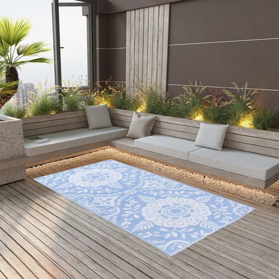 Tapis dextérieur ARAKIL Bleu azuré 80x150 cm PP