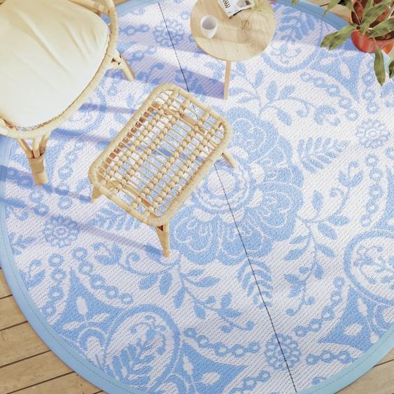 Tapis dextérieur ARAKIL bleu azuré Ø200 cm PP