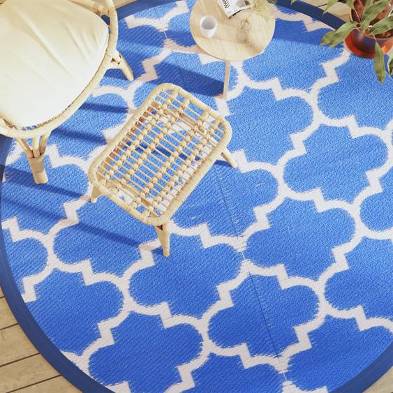 Tapis dextérieur ARAKIL bleu Ø200 cm PP