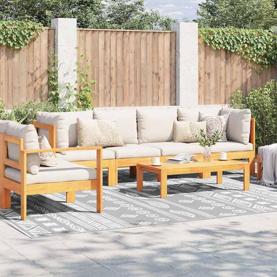 Tapis dextérieur Paisley ARAKIL Gris et blanc 400 × 300 cm