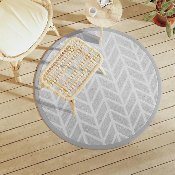 Tapis dextérieur ARAKIL gris Ø120 cm PP