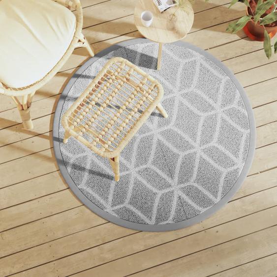 Tapis dextérieur ARAKIL gris Ø120 cm PP