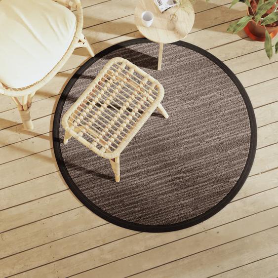 Tapis dextérieur ARAKIL marron Ø120 cm PP