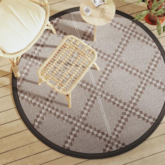 Tapis dextérieur ARAKIL marron Ø160 cm PP
