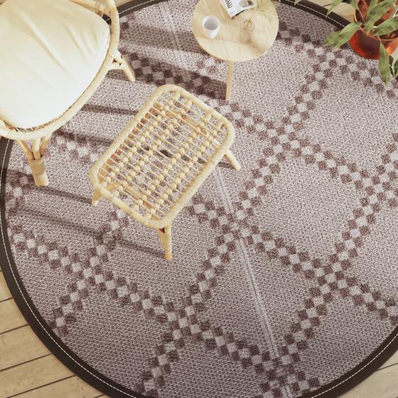 Tapis dextérieur ARAKIL marron Ø200 cm PP