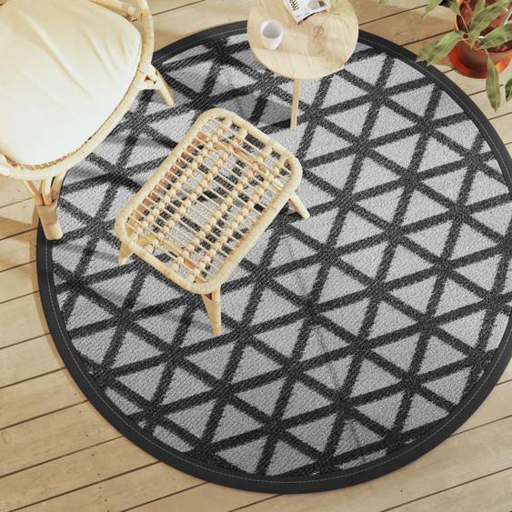 Tapis dextérieur ARAKIL noir Ø160 cm PP