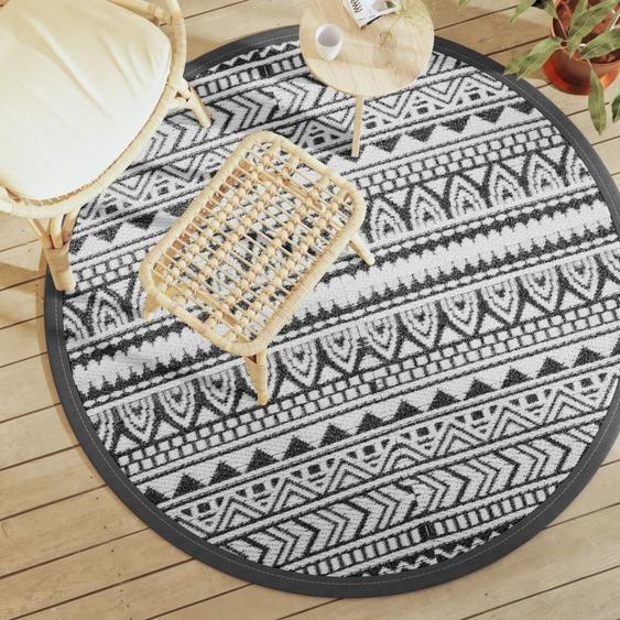 Tapis dextérieur ARAKIL noir Ø160 cm PP