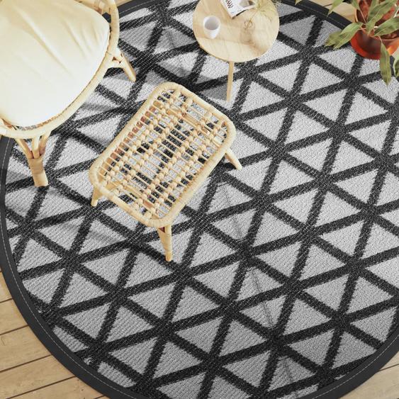 Tapis dextérieur ARAKIL noir Ø200 cm PP