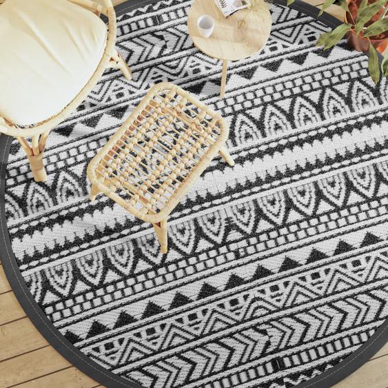 Tapis dextérieur ARAKIL noir Ø200 cm PP