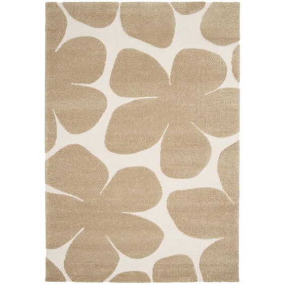 Tapis Doux À Motifs En Relief Blossom Brun Naturel
