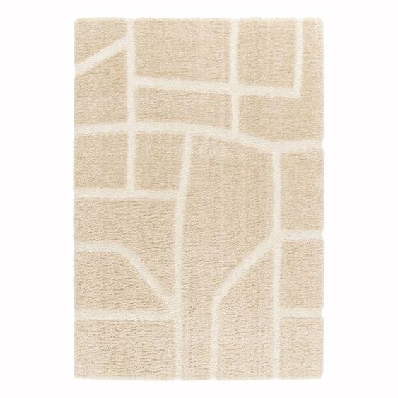Tapis Doux À Relief En Polyester Recyclé Murmure Beige Sable