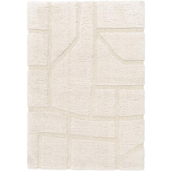 Tapis Doux À Relief En Polyester Recyclé Murmure Blanc Pur