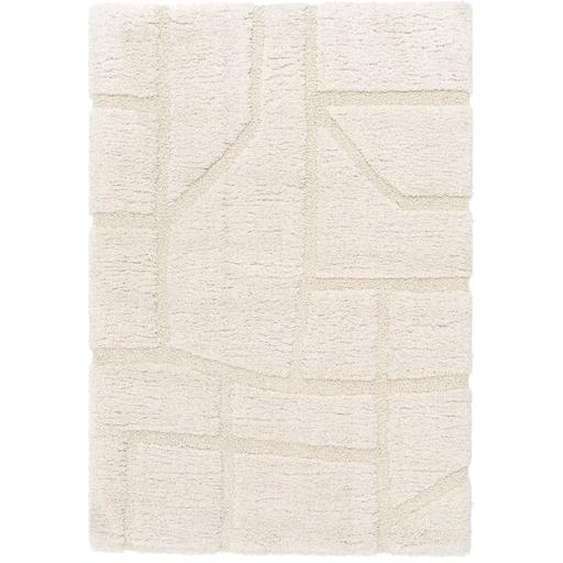 Tapis Doux À Relief En Polyester Recyclé Murmure Blanc Pur
