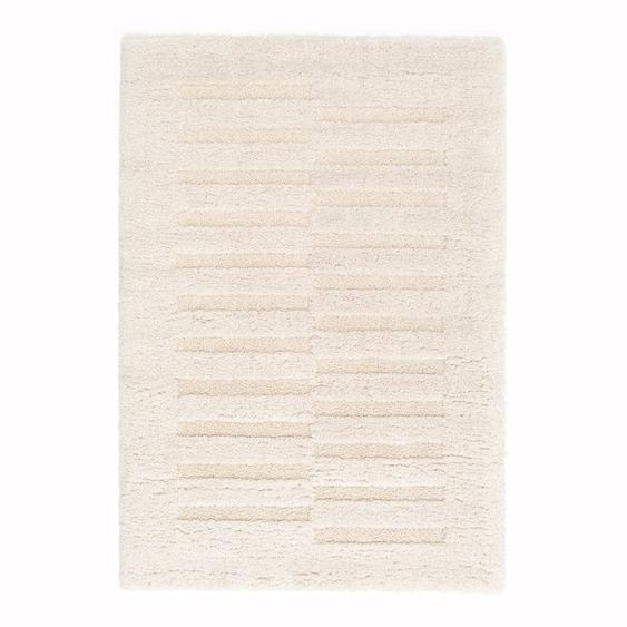 Tapis Doux Et Épais En Polyester Recyclé Effet Relief Passage Blanc Pur