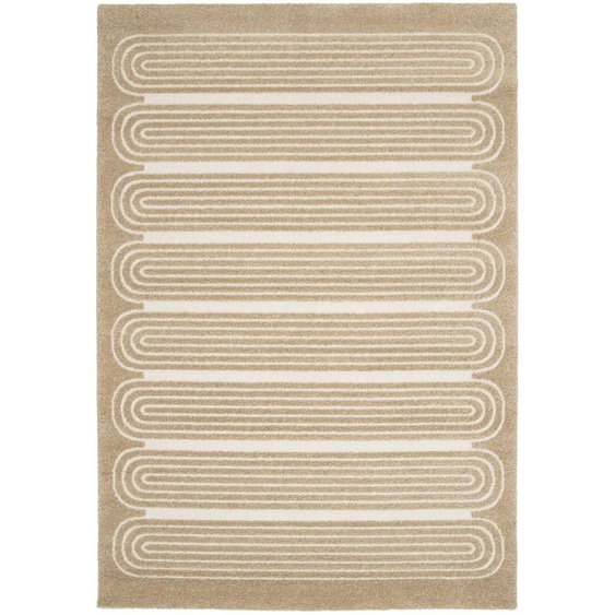 Tapis Doux Motifs En Relief Sinea Brun Naturel