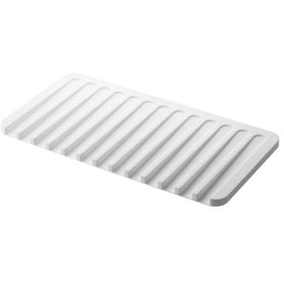 Tapis égouttoir silicone pour bord évier blanc