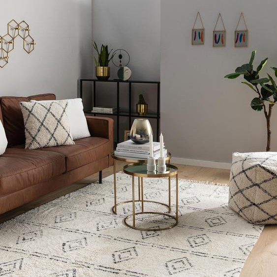 Tapis en coton lavable Naomi Crème 80x120 cm - Tapis style Berbère