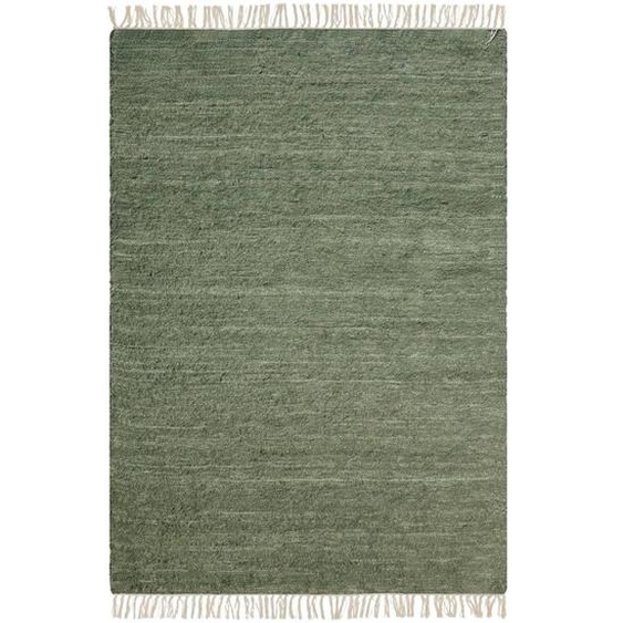 Tapis En Coton Recyclé Tissé À La Main Amalia Vert Naturel