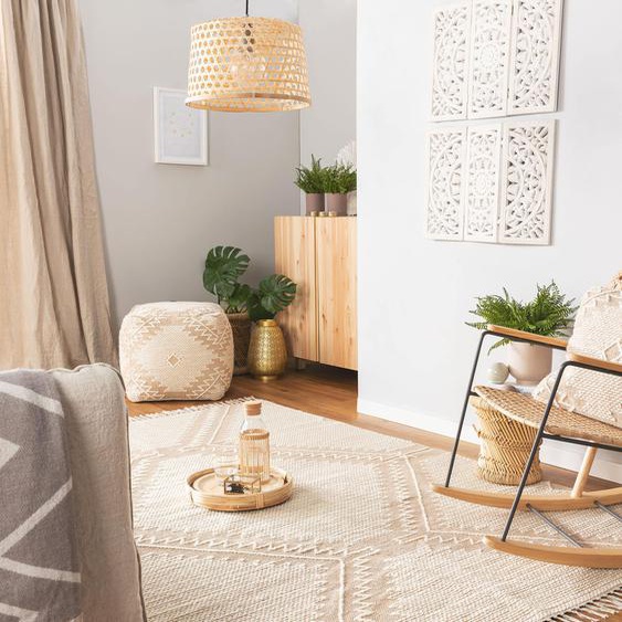 Tapis en coton Sydney Beige 160x230 cm - Tapis style Berbère