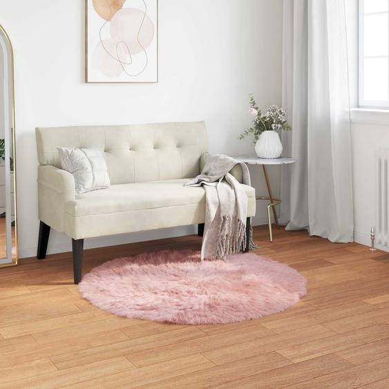 Tapis en fausse Tafalla Rose Ø 80 cm Polyester