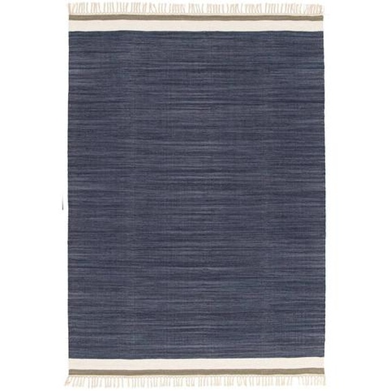 Tapis En Laine Et Coton Elegance Bleu Naturel