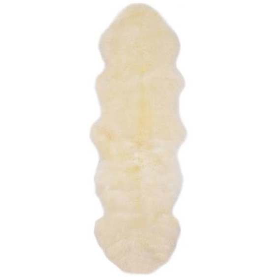 Tapis en peau de mouton 60 x 180 cm Blanc