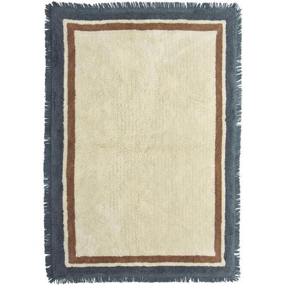 Tapis Enfant En Coton Oscar Bleu Naturel