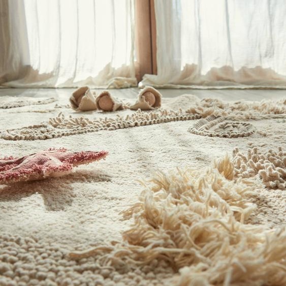 Tapis Enfant Lavable En Coton Seabed Naturel, Fil Rugcycled