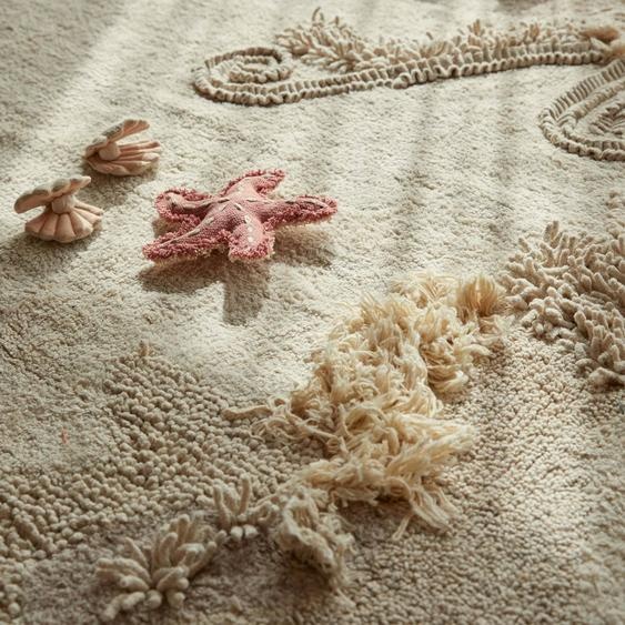 Tapis Enfant Lavable En Coton Seabed Naturel, Fil Rugcycled
