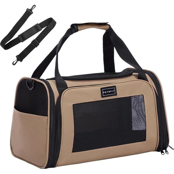 Tapis extensible pour animaux de compagnie en polaire pour sac de transport pour chats - laisse de sécurité - animaux de compagnie jusquà 12 lbs - 44x265x27 cm - Kaki Sac de transport pour chats