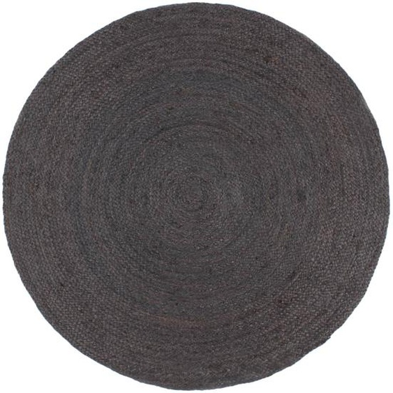 Tapis fait à la main Jute Rond 240 cm Gris foncé