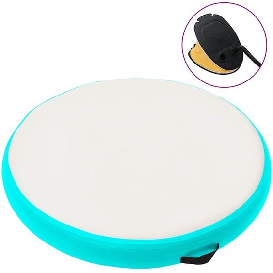 Tapis gonflable de gymnastique avec pompe 100x100x10cm PVC Vert