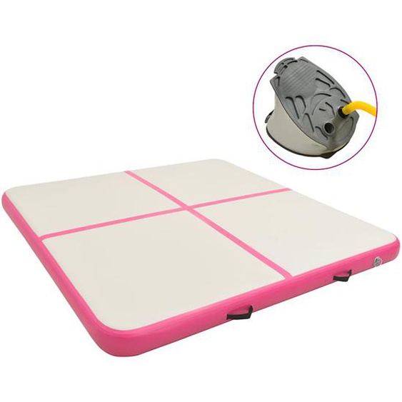 Tapis gonflable de gymnastique avec pompe 200x200x20cm PVC Rose