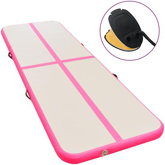 Tapis gonflable de gymnastique avec pompe 500x100x10cm PVC Rose