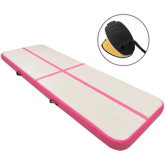 Tapis gonflable de gymnastique avec pompe 500x100x15cm PVC Rose