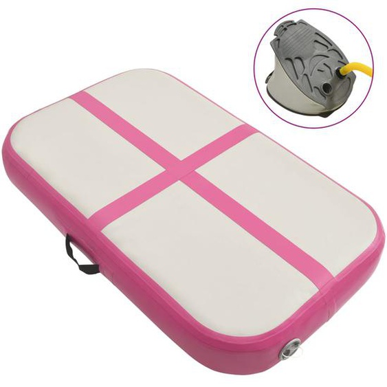 Tapis gonflable de gymnastique avec pompe 60x100x10 cm PVC Rose