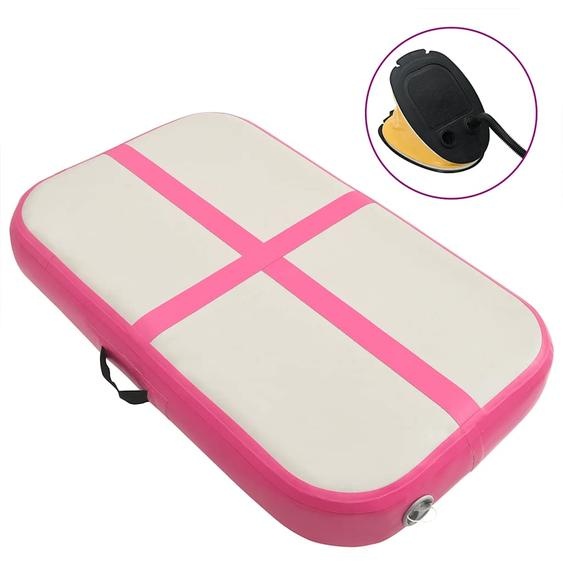 Tapis gonflable de gymnastique avec pompe 60x100x15 cm PVC Rose