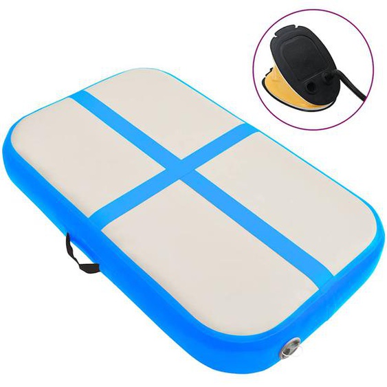 Tapis gonflable de gymnastique avec pompe 60x100x20 cm PVC Bleu