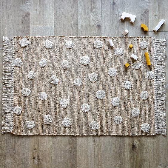 Tapis Jute & Coton À Pois Nop Marron