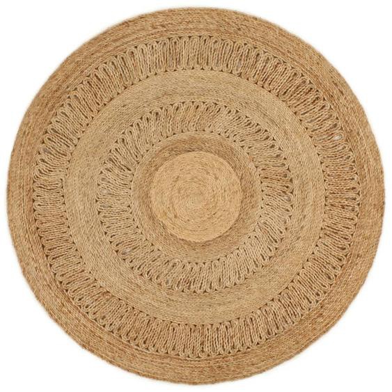 Tapis Jute tressé à la main 120 cm Rond