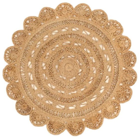 Tapis Jute tressé à la main 150 cm Rond