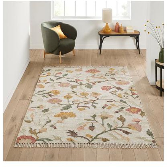 Tapis kilim brodé en jute, Flotissy