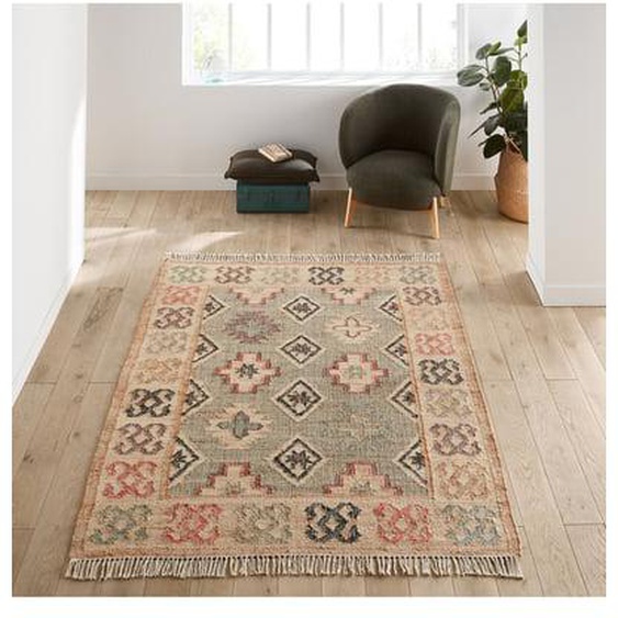 Tapis kilim jute et coton effet used, Kaliny