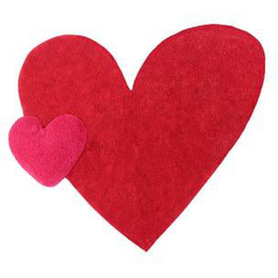 Tapis lavable coeur en coton Aga
