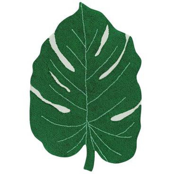Tapis lavable feuille de coton Monstera