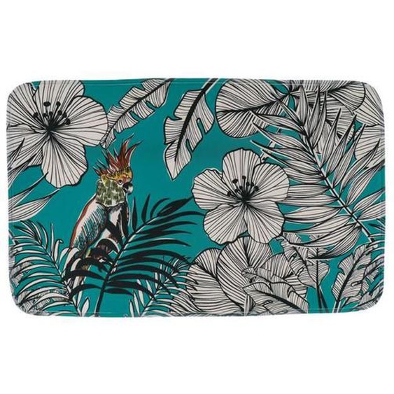 TAPIS MICROFIBRE IMPRIME 45X75 CM - JUNGLE FEVER BLEU - Tendance - Bleu